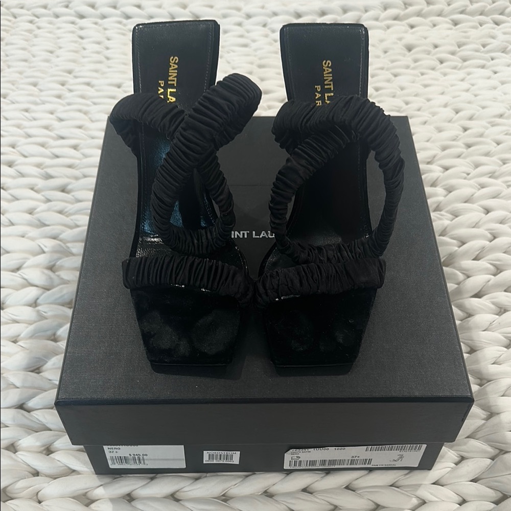 Saint Laurent Pam Sandals In Satin Crepe